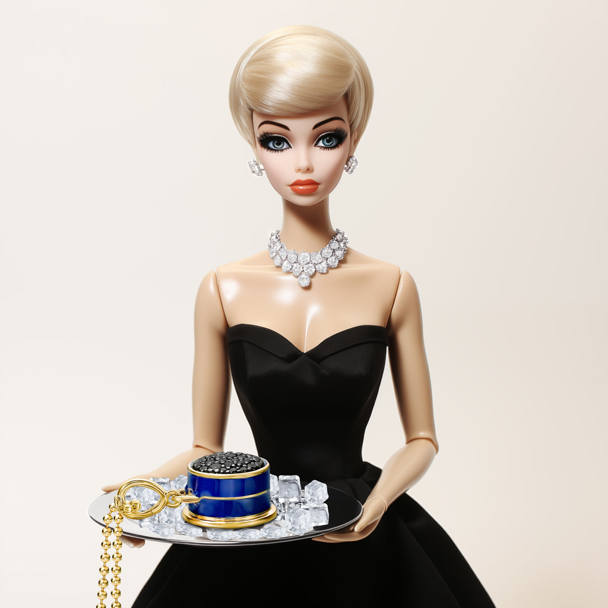 Black Diamond Caviar Tin Charm by Chantel Shafie